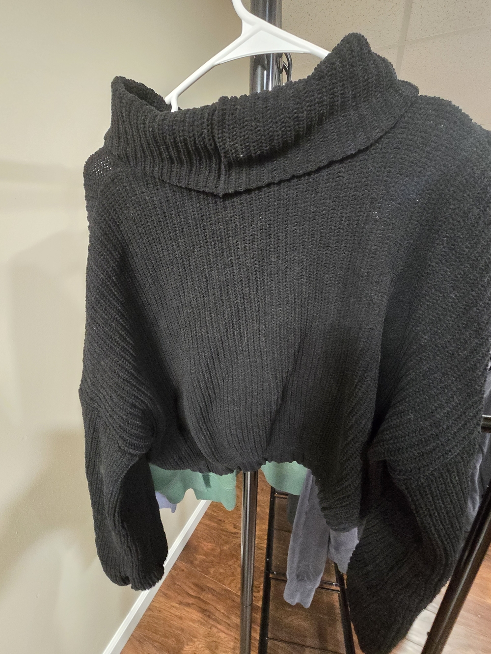 Forever 21 Black Cropped Cowl Neck Sweater